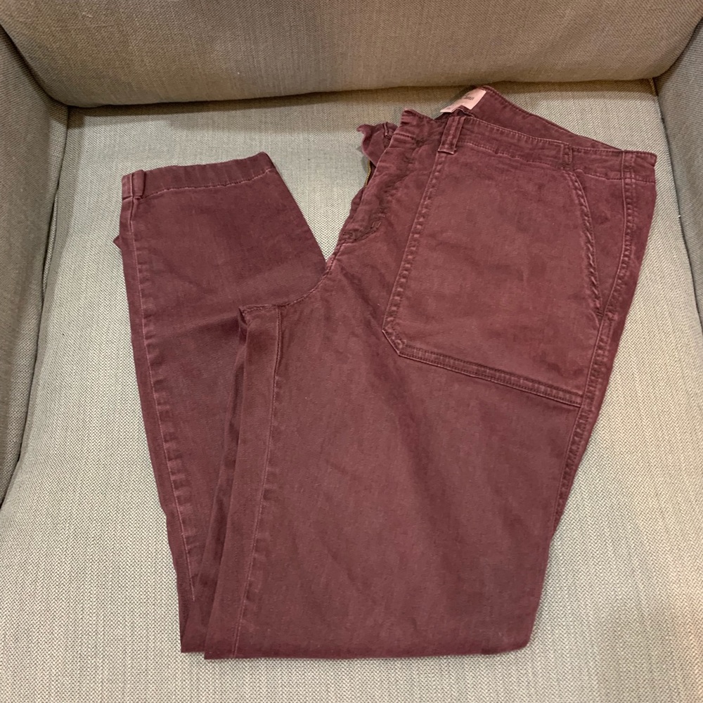 J. Crew Burgundy Twill Pants